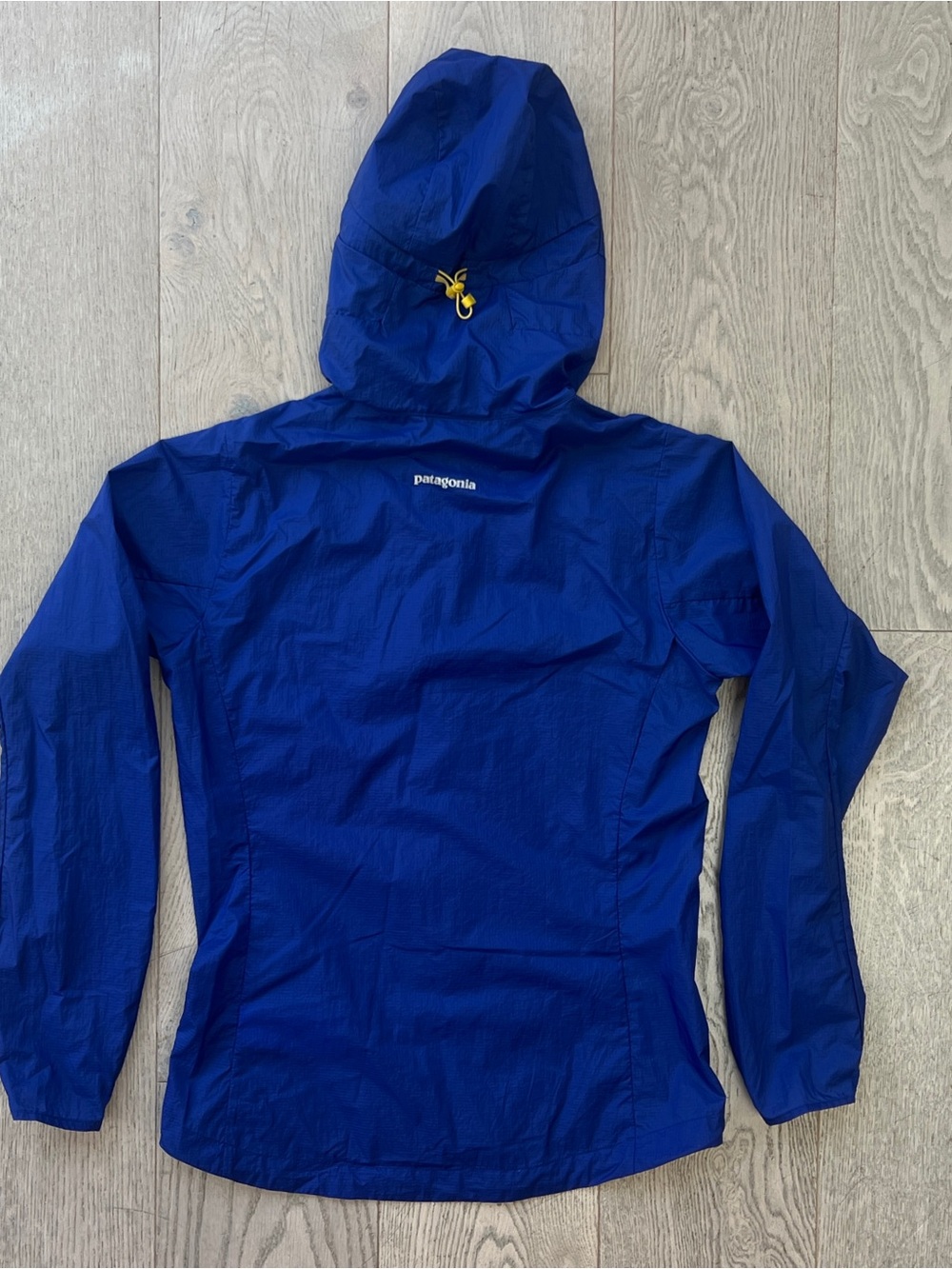Patagonia Women’s Size XS Houdini Lightweight Hooded Windbreaker Jacket Blue - Picture 9 of 10